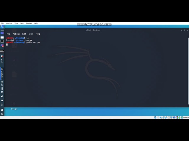 Kali linux Python Run command and first program in GEDIT