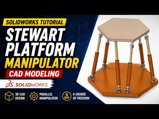 Stewart Platform Manipulator CAD Modeling in SolidWorks | Step-by-Step Tutorial | Robotics