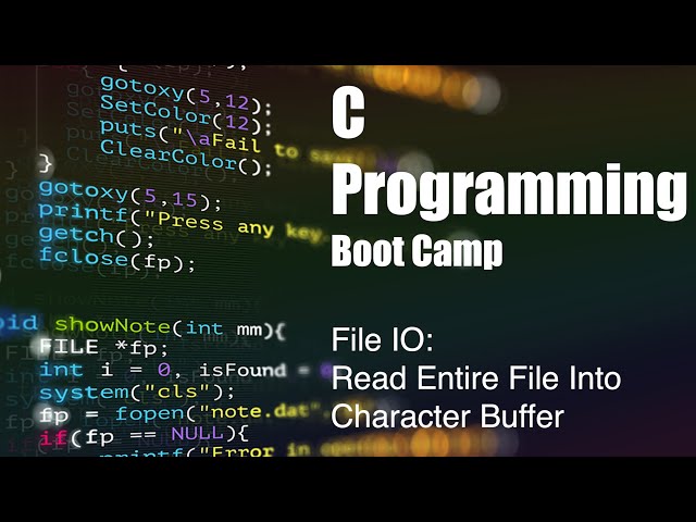 C Programming Boot Camp | File IO |  Read Entire File Into Character Buffer