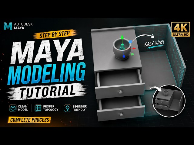 MAYA Modeling Tutorial | Step-by-Step 3D Furniture Modeling in Autodesk Maya