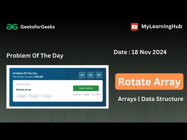 GFG-POTD | Rotate Array using Java | 18 Nov 2024 | Arrays  | Data Structure
