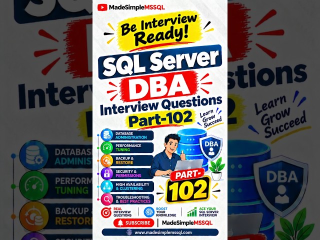 SQL Server Interview Questions | #sqlserver #sql #coding #learnsql | @madesimplemssql