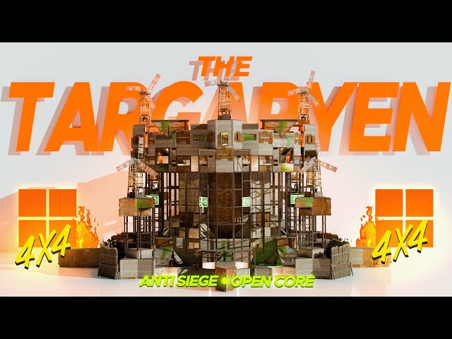 The Targaryen - META 4 x 4 BASE - MASSIVE Raid COST - ANTI SIEGE -  RUST Base Designs 2025