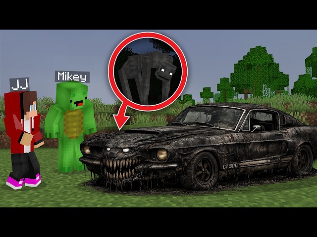 JJ and Mikey Found Abandoned COUNTRY ROAD CREATURE Car in Minecraft !? Maizen
