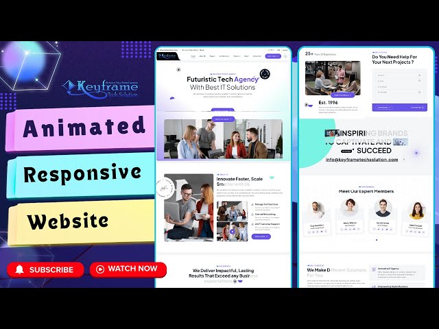 Responsive Animated Landing Page HTML CSS JavaScript | Modern Website Design Tutorial