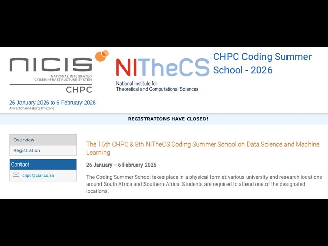 2026 01 CHPC - NITheCS Summer School - Week 2 - Day 9