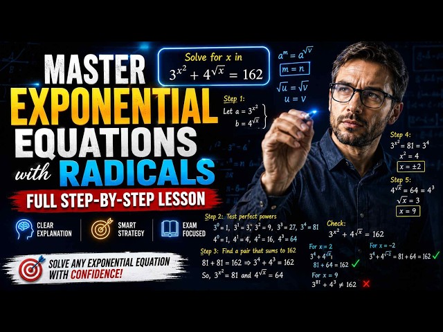 Solve Exponential Equations with Radicals | Step-by-Step Guide for Beginners