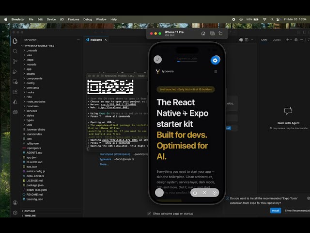Typevera — React Native + Expo Starter Kit | Install, Run & Explore