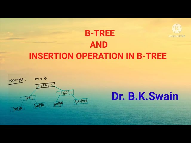 B-Tree and Its Insertion Operation with multiple examples | bk swain