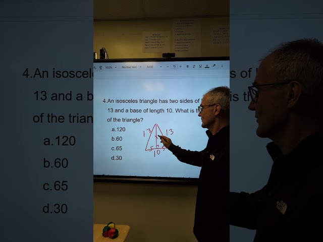 ASVAB Math: Find area of an isosceles triangle #asvab #maths
