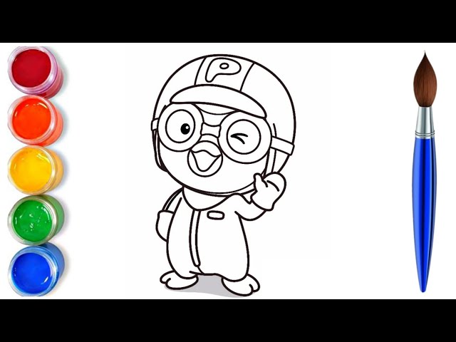 How to draw cute pororo little penguin | easy drawing step by step 