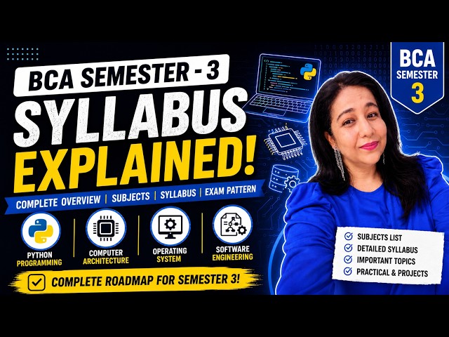 Semester 3 BCA Syllabus Explained | Live Course Available on App | GGSIP University