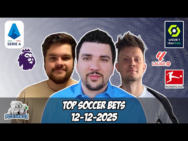 Free Soccer Bets 12/12/25 PickDawgz On the Pitch EPL, LaLiga, Bundesliga, Serie A, Ligue 1 Free Bets