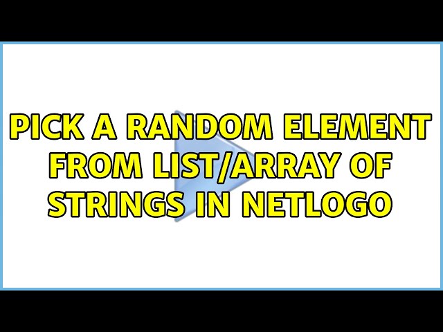 Pick a random element from list/array of strings in netLogo
