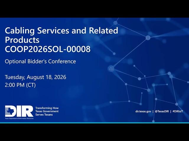 Optional Vendor Conference for Cabling Services and Related Products COOP2026RFO-00008