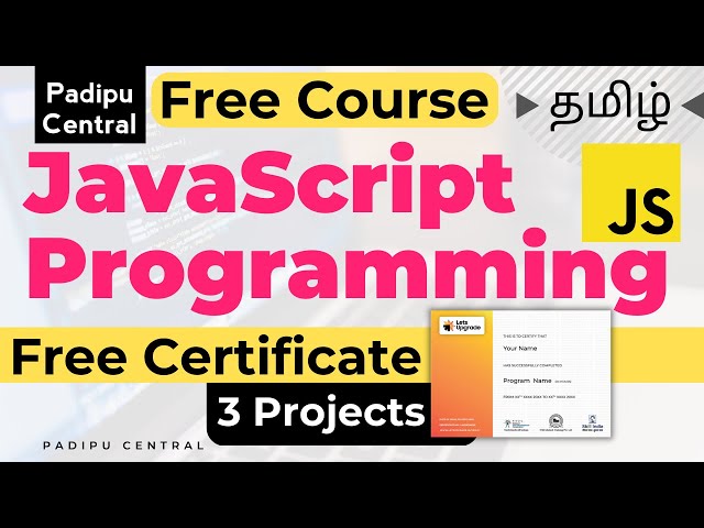 Free JavaScript Course with Certificate by LetsUpgrade | Tamil