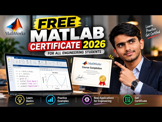 FREE MATLAB Certificate 🔥 | MATLAB Onramp 2026 | Step-by-Step for Engineering Students