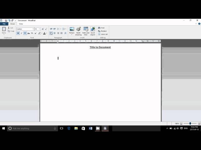 Windows 10 Tips and tricks Basic word processor to write letters and simple documents Wordpad