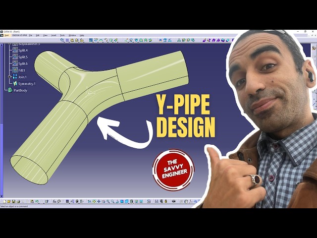 CATIA Surface Modeling | How to Design a Y-Pipe Like a Pro