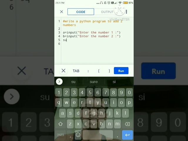 write a python program to add 2 numbers. #shorts