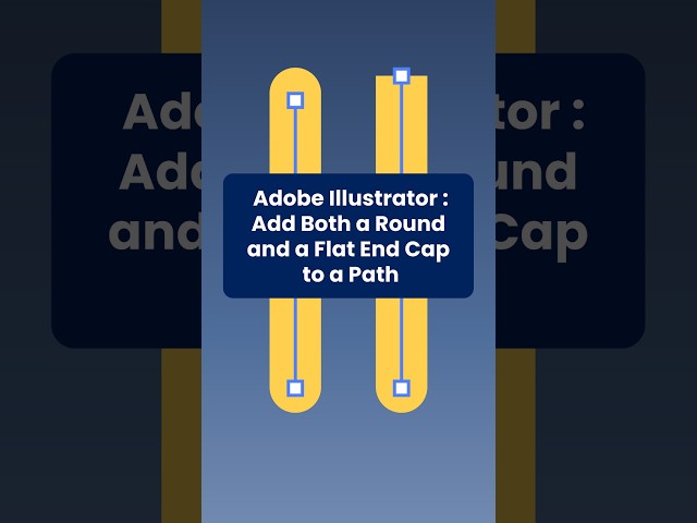 Adobe Illustrator Add Both a Round and a Flat End Cap to a Path