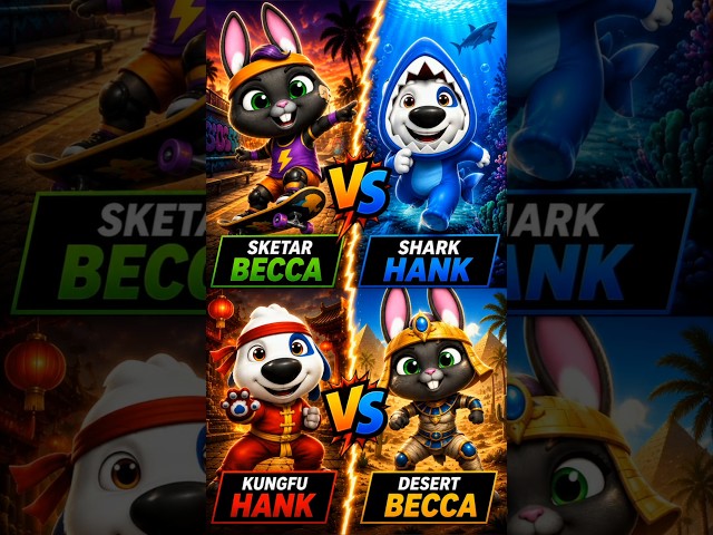 Becca 🐰 🆚 Hank 🤍 | Talking Tom Gold Run Battle 🔥 #shorts#becccca#hanak#vs #talkingtom #trending