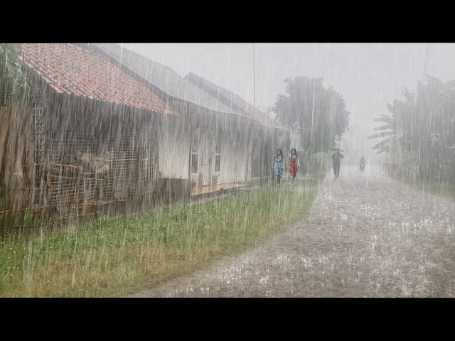 SUPER EXTREME RAINSTORM!! ⛈️⚡ THE MOST EXTREME MONSTER HURRICANE HIT RED SOIL VILLAGE