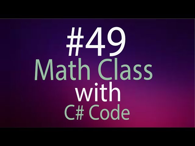 Math Class in C# Urdu Tutorial