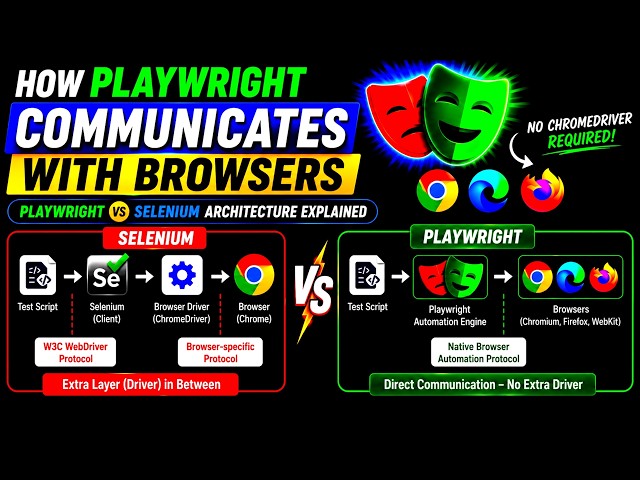 How Playwright Communicates with Browsers| Playwright vs Selenium Architecture Explained #playwright