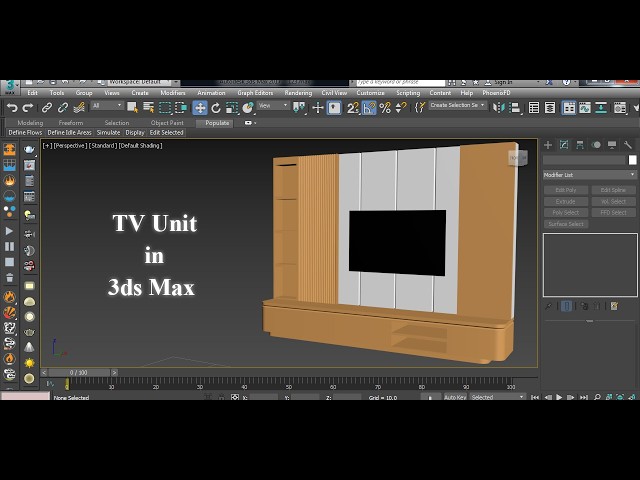 3D TV Unit in 3ds Max | TV Unit Modeling in 3ds Max | Create TV Unit Cabinet in 3d Max | 3d Modeling