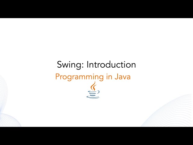 Swing: Introduction in java