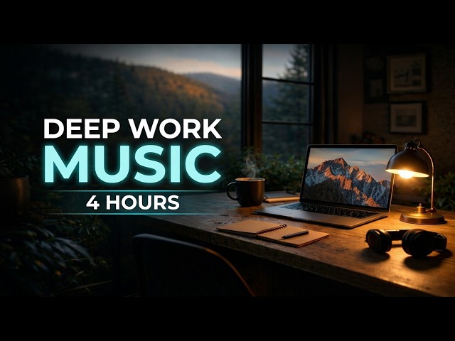Deep Work MUSIC — 4 Hours of Ambient Focus Music for Productivity and Stress Relief