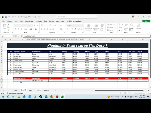 XLOOKUP on Large Data in Excel | Easy XLOOKUP Formula in 4 Minutes