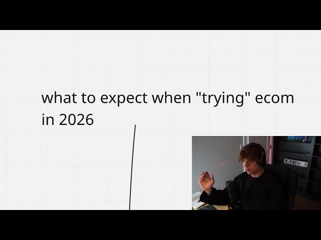 If your thinking about doing ecom in 2026 watch this... (brutally honest)