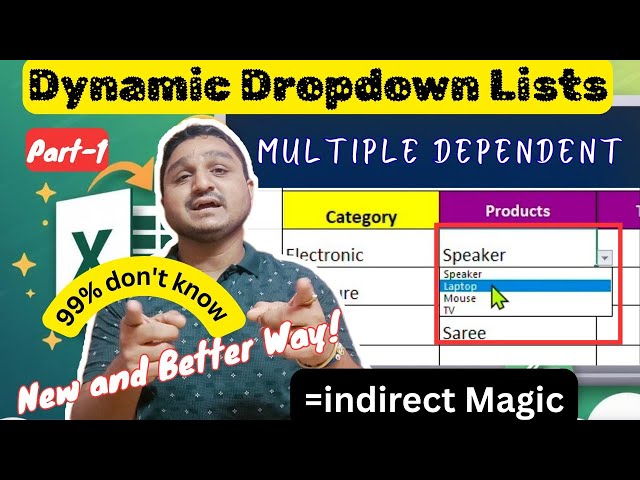Dynamic Dropdown in Excel|Create a Multiple Dependent Dropdown list in Excel Hindi|AnkitLearningTech