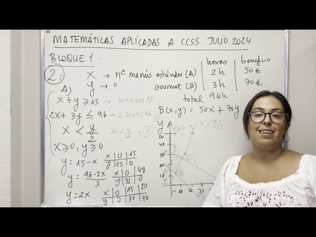 PAU / EBAU Cantabria Julio 2024. Matemáticas Aplicadas a CCSS (Parte 1/3)