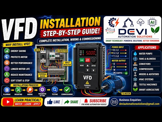 38E.⚡ VFD Installation Explained | Step-by-Step Variable Frequency Drive Installation Guide-English 