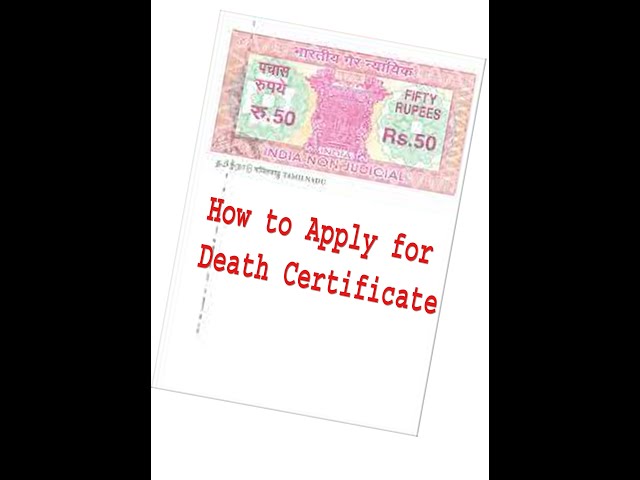 Issuing death certificate application in english, how to write a application to secretary?