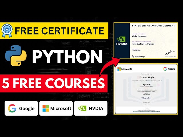 5 FREE Python Courses with Certificates | Learn Python for FREE in 2025 🔥