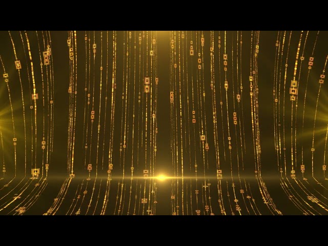 "4K Golden Particle Lines Falling Awards Stage 3D Background | Royalty-Free VJ Loop for Events 2026"