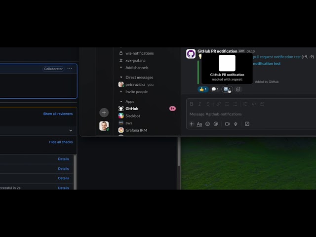 Slack notification for GitHub Pull Requests with status updates