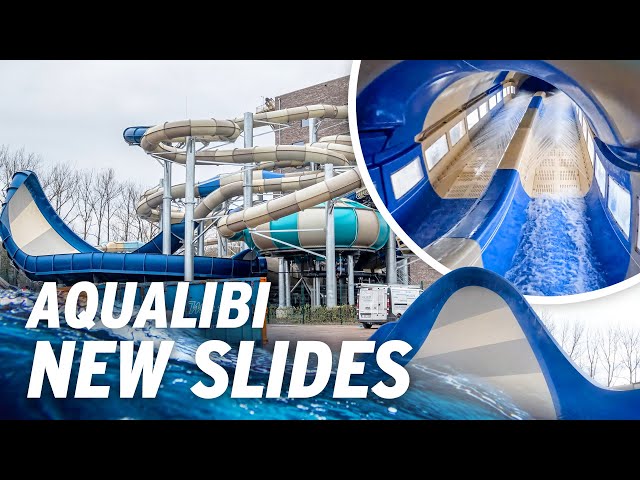 Riding the NEW Water Slides at Aqualibi 2023 | Walibi Belgium