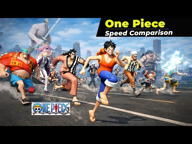 Comparación de velocidad de los personajes del anime One Piece en 3D | Comparación de velocidad