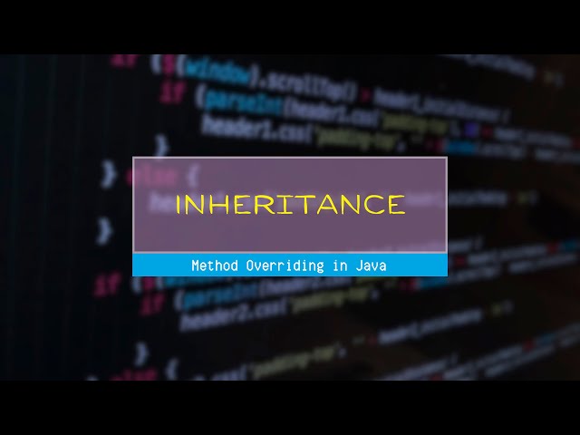 Method Overriding  in Java