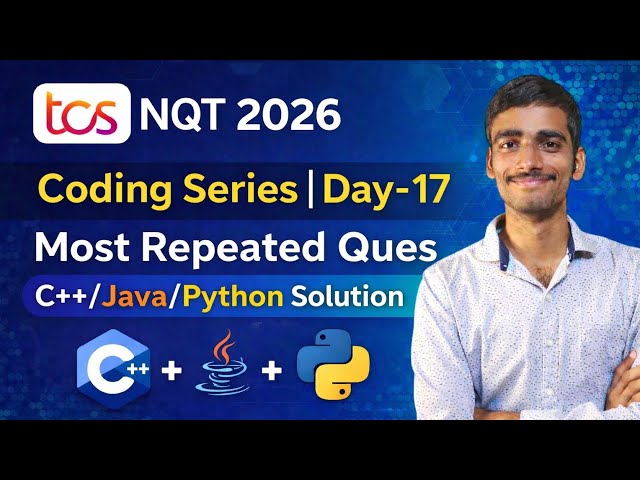 TCS NQT 2026 Coding Series Day 17 | Most Asked Coding Question with Solution