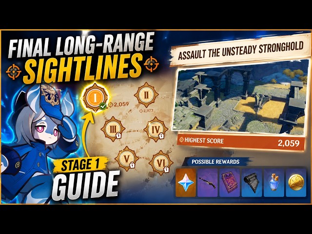 Final Long-Range Sightlines Stage 1 Guide  Easy Full Walkthrough  #genshinimpact