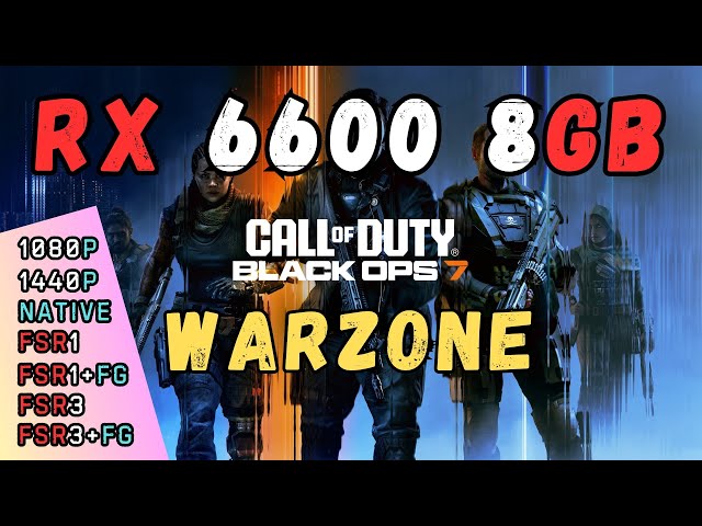 RX 6600 8GB | COD Warzone 1080p 1440p Test, Low Settings, Native/FSR1/FSR3/FG whit Ryzen 5 7600X