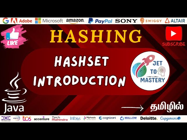 Hashset Introduction || DSA || Hashing || Java || Tamil