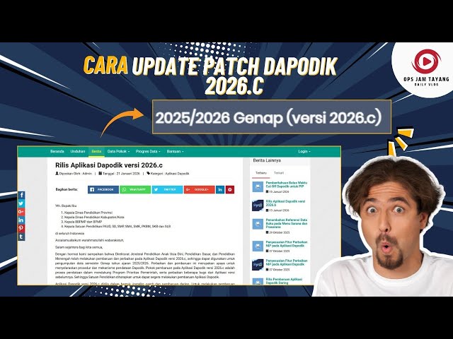 HOW TO UPDATE DAPODIK PATCH Version 2026.c