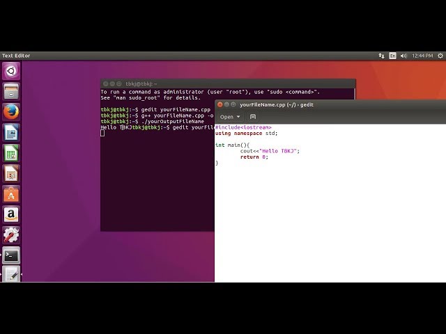How to write/compile/run c++ program on ubuntu